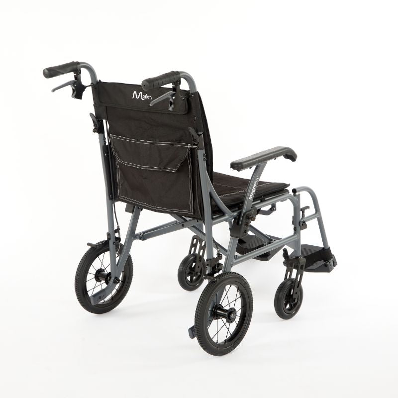Magnelite Folding Wheelchair - Transit wheelchair Grey - Mobility Confidence