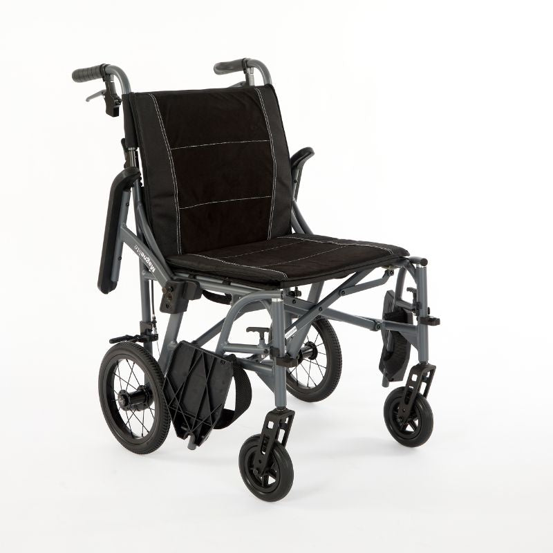 Magnelite Folding Wheelchair - Transit wheelchair Grey - Mobility Confidence