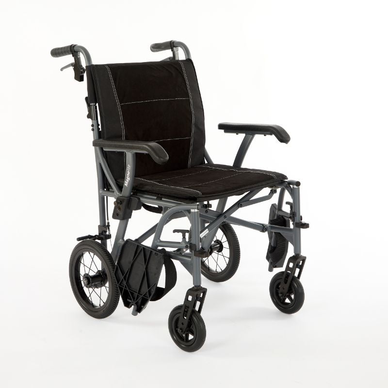Magnelite Folding Wheelchair - Transit wheelchair Grey - Mobility Confidence