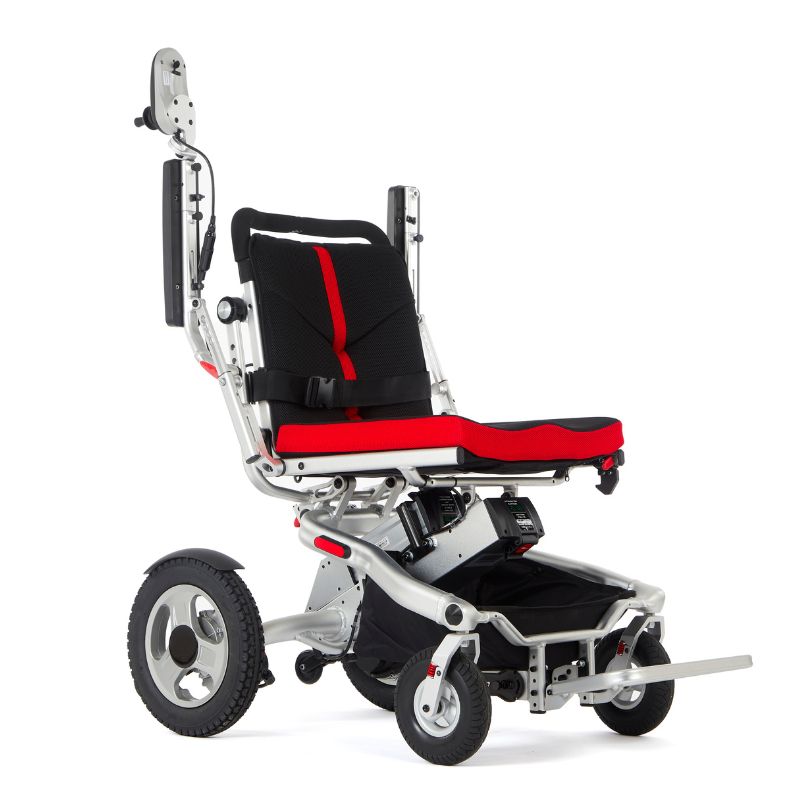 Aerolite Trekker Electric Wheelchair - Folding 4mph 18 miles range Silver - Mobility Confidence