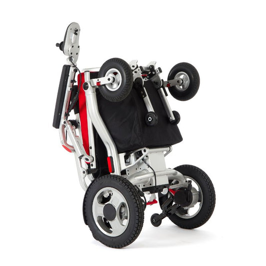 Aerolite Trekker Electric Wheelchair - Folding 4mph 18 miles range Silver - Mobility Confidence