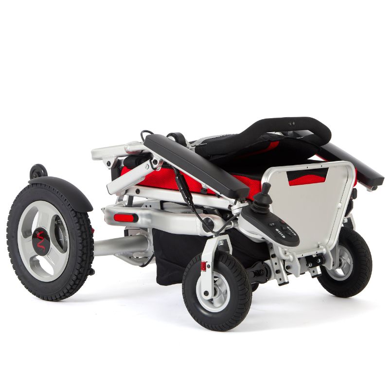 Aerolite Trekker Electric Wheelchair - Folding 4mph 18 miles range Silver - Mobility Confidence