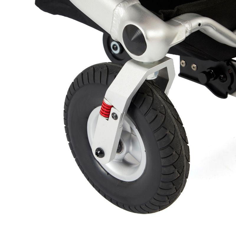 Aerolite Trekker Electric Wheelchair - Folding 4mph 18 miles range Silver - Mobility Confidence
