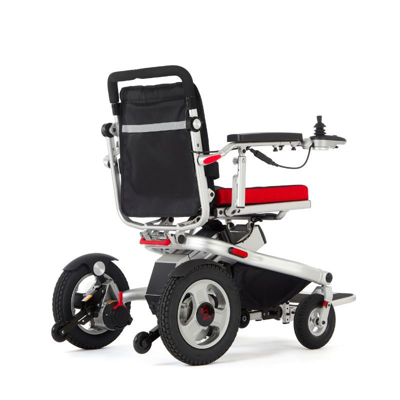 Aerolite Trekker Electric Wheelchair - Folding 4mph 18 miles range Silver - Mobility Confidence