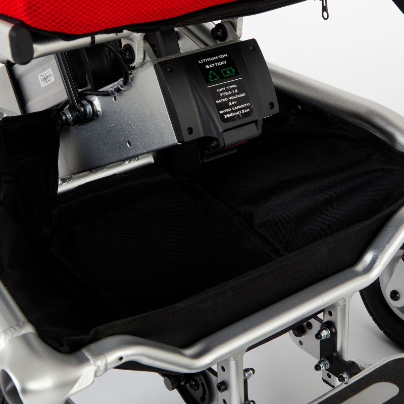 Aerolite Trekker Electric Wheelchair - Folding 4mph 18 miles range Silver - Mobility Confidence