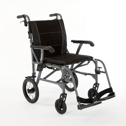 Magnelite Folding Wheelchair - Transit wheelchair Grey - Mobility Confidence