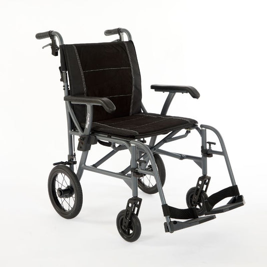 Magnelite Folding Wheelchair - Transit wheelchair Grey - Mobility Confidence