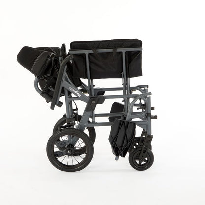 Magnelite Folding Wheelchair - Transit wheelchair Grey - Mobility Confidence