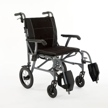 Magnelite Folding Wheelchair - Transit wheelchair Grey - Mobility Confidence